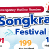 Emergency hotline number! Be safe...during the Songkran Festival