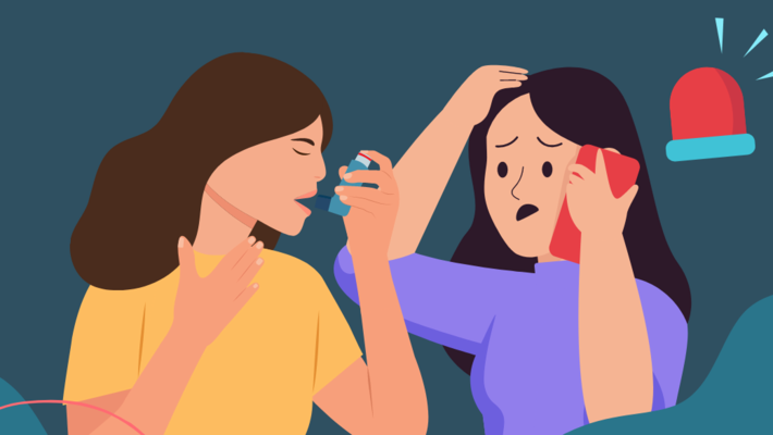 How are asthma symptoms and panic symptoms different?