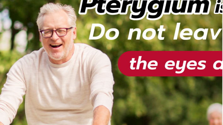 Pterygium is treatable. Do not leave it until the eyes are blurred.